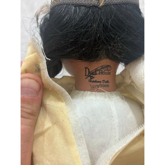 Indian Duek House Porcelain Native Doll Indian Maiden 16 In Tan Dress - Picture 6 of 8